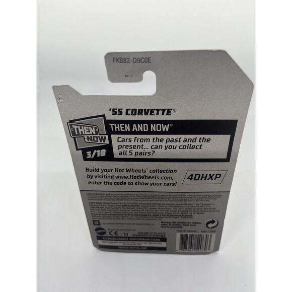 2018 Hot Wheels 50th Anniversary Then and Now '55 Chevy Corvette Silver - Picture 4 of 5